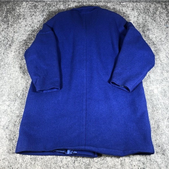 Vintage Steilmann Womens 10 Blue‎ Wool Double Breasted Overcoat 80s - Picture 15 of 15